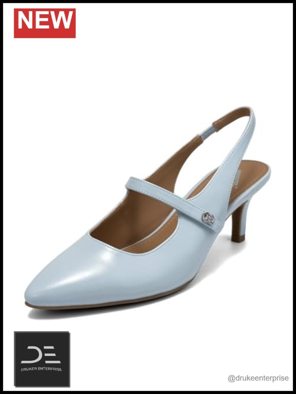 Faux Saffiano Kitten Heel Slingback Pumps Memory Foam